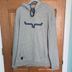 Kimes Ranch Gray Hoodie with Blue Logo